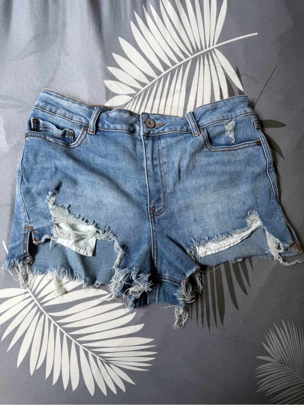 Indigo Rein Light Blue Distressed Denim Shorts